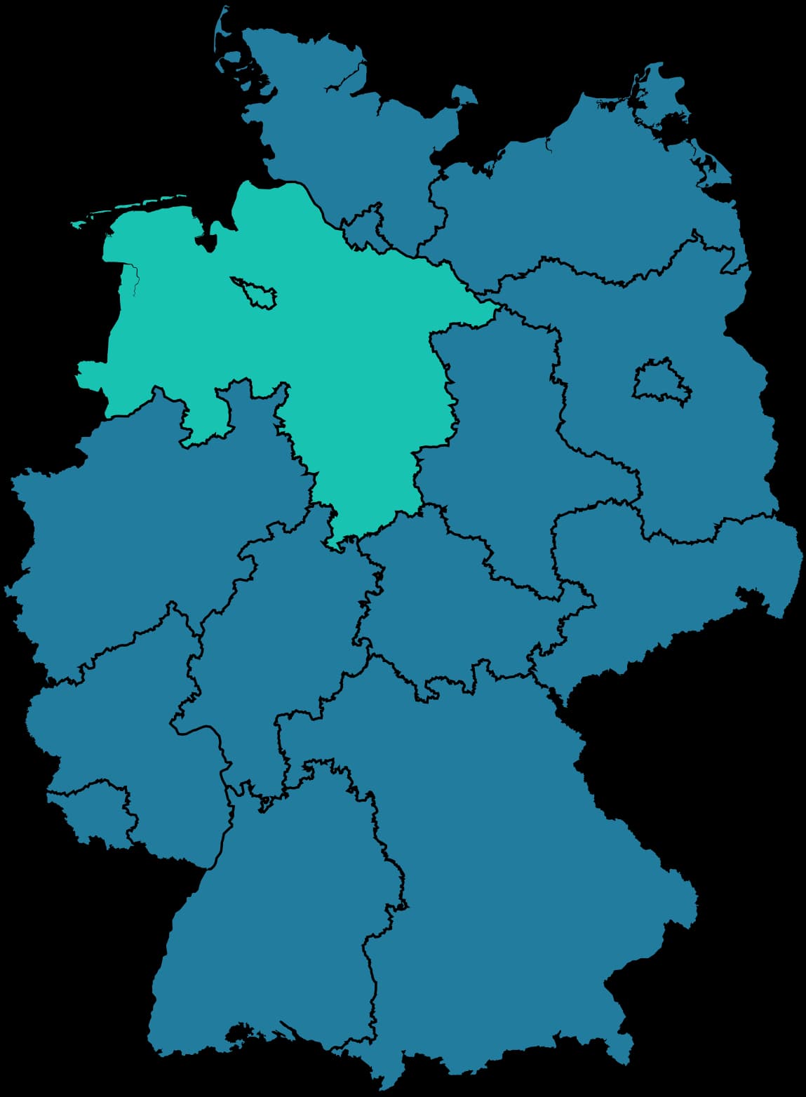 Karte von Deutschland – Deutschlandweite Fahrzeugabholung durch Autocenter B6 Hannover
